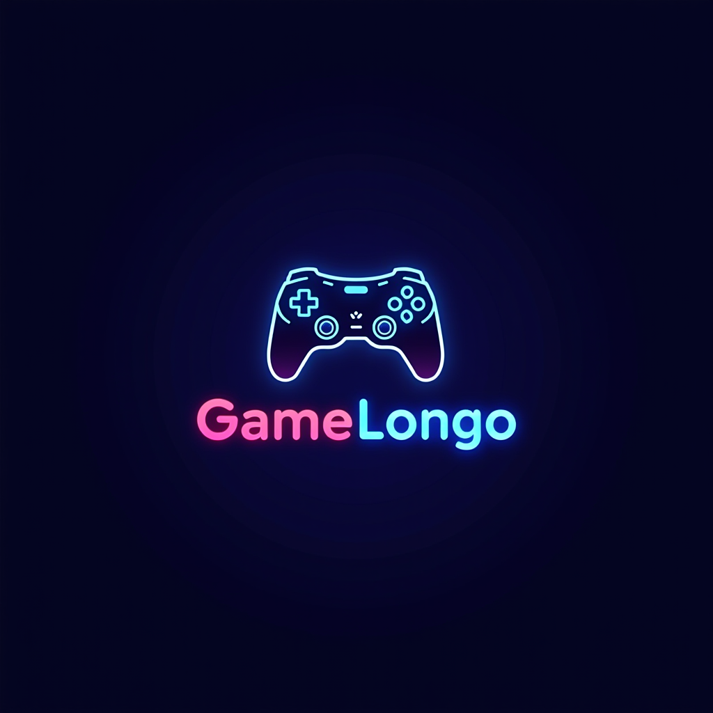 GameLingo logo featuring stylized gaming controller with neon blue and magenta accents in pixel art style