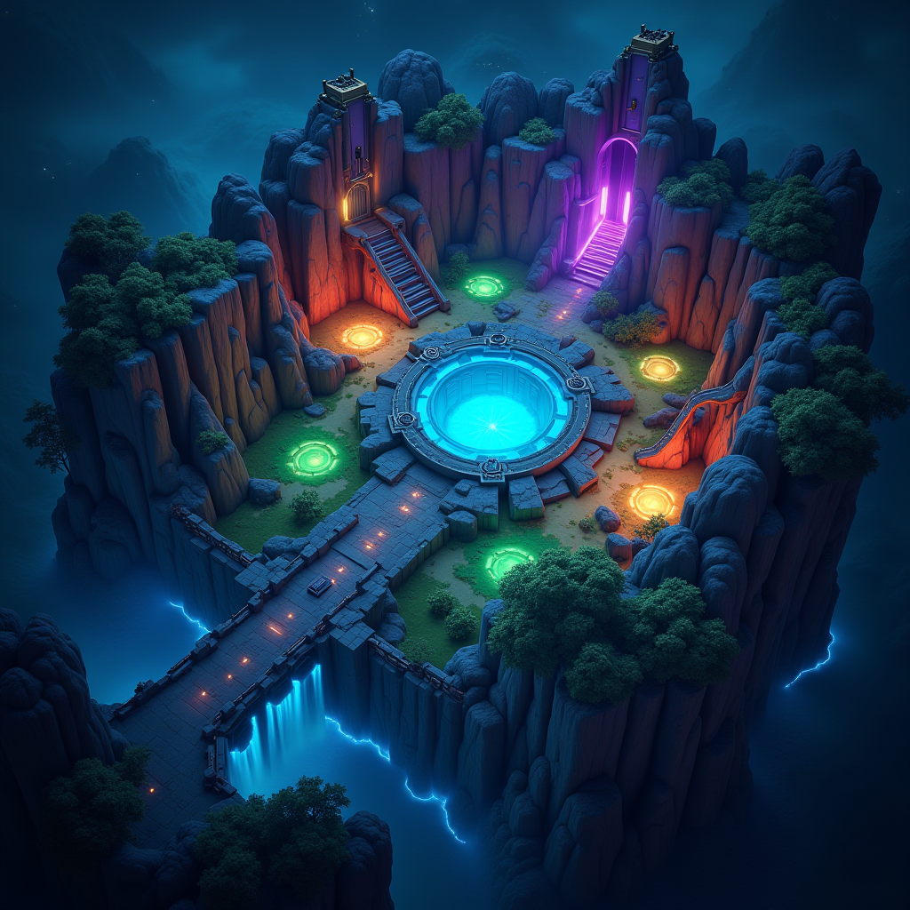 League of Legends Summoner's Rift map with glowing neon highlights on jungle and top lane areas, competitive gaming atmosphere, digital art style