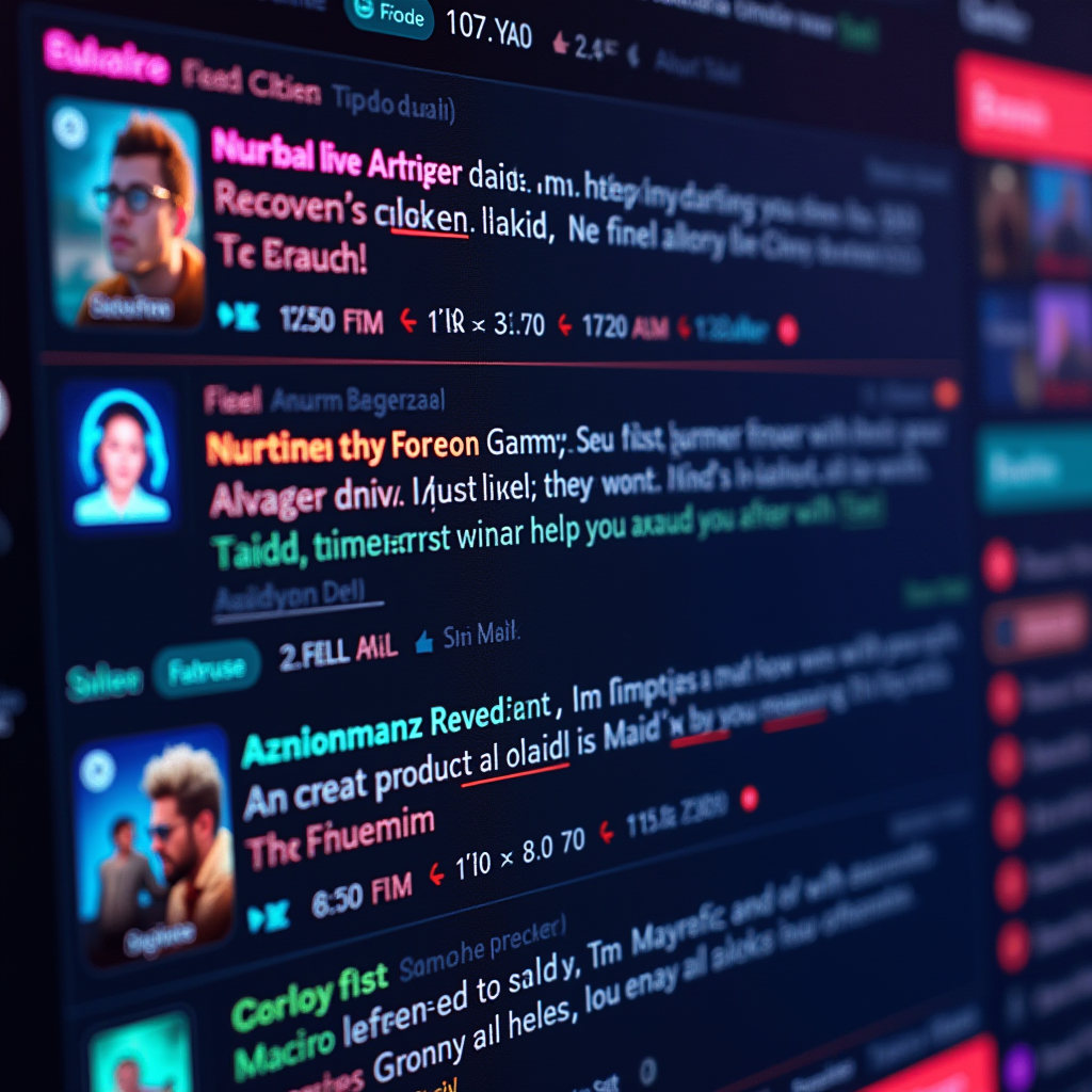 A vibrant gaming forum interface with multiple threads discussing game strategies, showing players helping each other with colorful avatars and neon-styled text, representing the supportive nature of gaming communities beneath the tough exterior