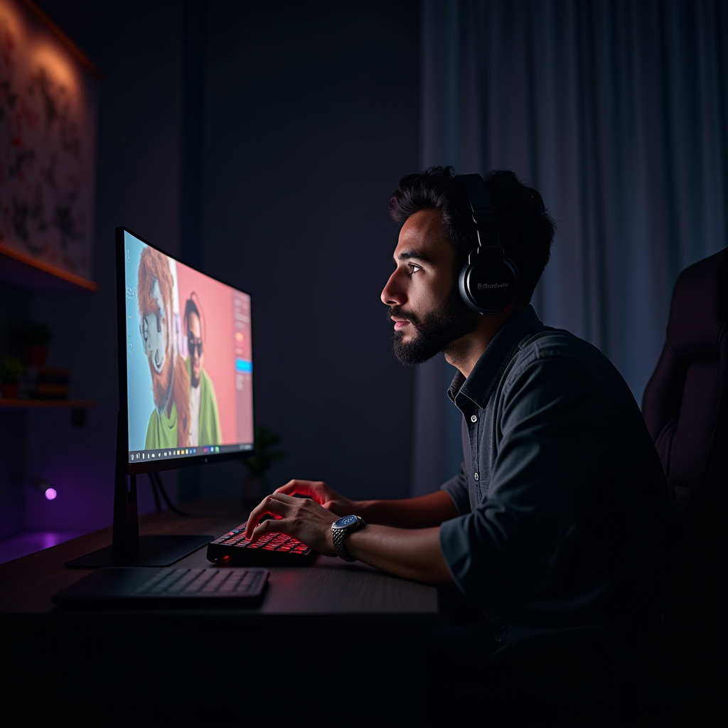 Thiago Almeida, community researcher, participating in online gaming session with visible chat interface